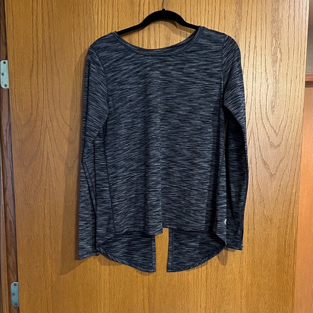 Women's grey Long Sleeve Top with open back